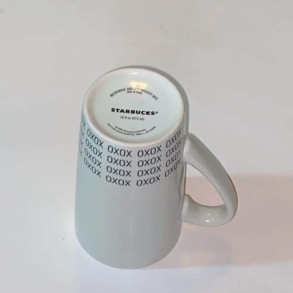 Starbucks White Mug with Green Logo and XOXO Design